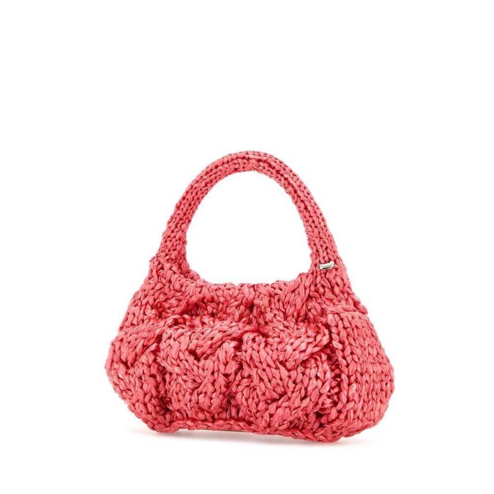 JW ANDERSON Woven Raffia Chain Shoulder Bag Women PINK Handbags